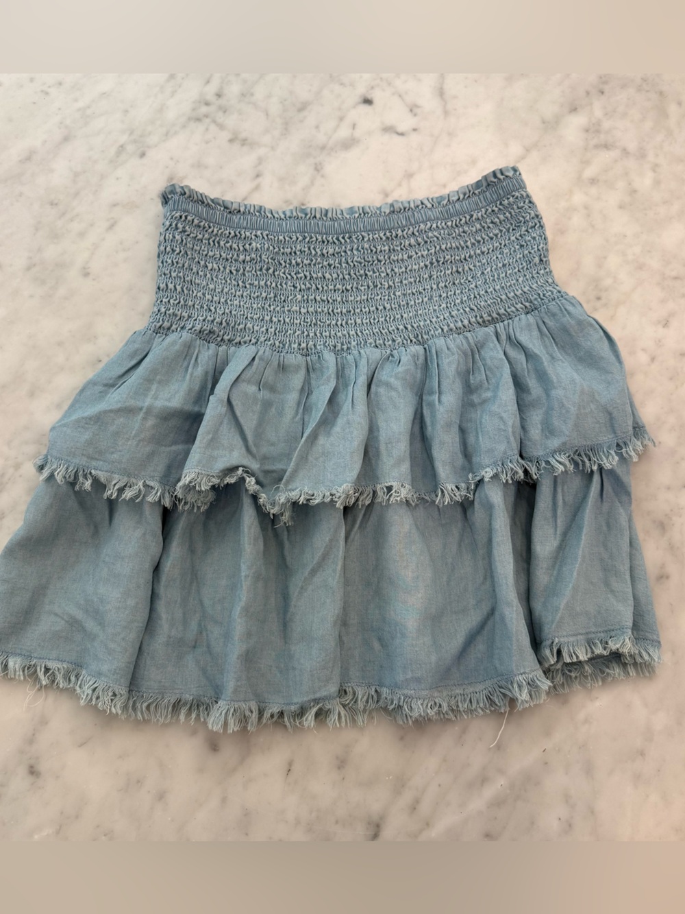 Aerie Light Denim Mini Skirt
